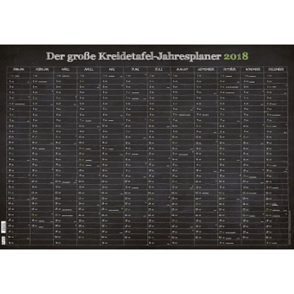 Der grosse Kreidetafel Jahresplaner 2018, ALPHA EDITION