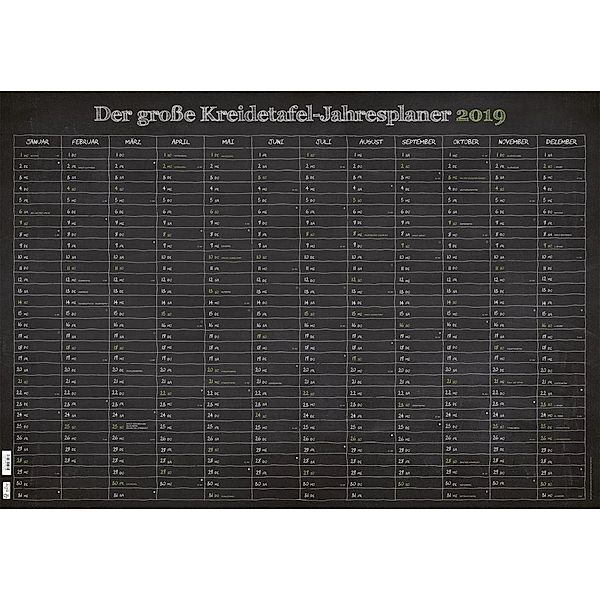 Der grosse Kreidetafel Jahresplaner 2019, ALPHA EDITION