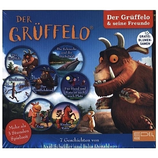 Der Grüffelo - Hörspiel-Box mit Blumentütchen,3 Audio-CD, Der Grüffelo