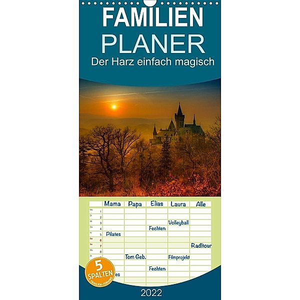 Der Harz einfach magisch - Familienplaner hoch (Wandkalender 2022 , 21 cm x 45 cm, hoch), Steffen Wenske