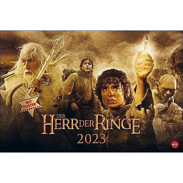 Der Herr der Ringe XL Kalender 2023. Wandkalender mit fesselnden Filmszenen aus der erfolgreichsten Filmtrilogie. Brosch