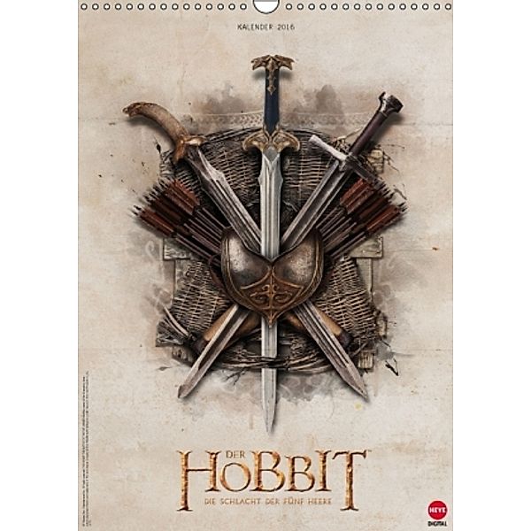 Der Hobbit: Die Schlacht der Fünf Heere (Wandkalender 2016 DIN A3 hoch), Heye Digital