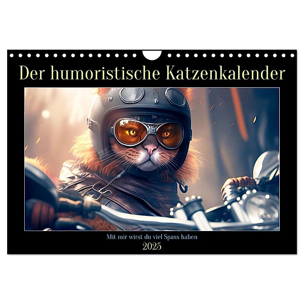 Der humoristische Katzen Kalender (Wandkalender 2025 DIN A4 quer), CALVENDO Monatskalender, Calvendo, Peter Rübsamen