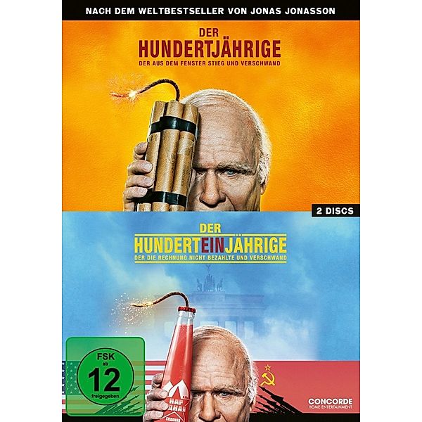 Der Hundertjährige, der aus dem Fenster stieg und verschwand / Der Hunderteinjährige, der die Rechnung nicht bezahlte und verschwand, Hundertj. & Hunderteinj., 2dvd