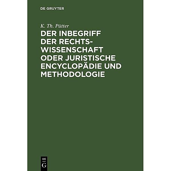 Der Inbegriff der Rechtswissenschaft oder Juristische Encyclopädie und Methodologie, K. Th. Pütter