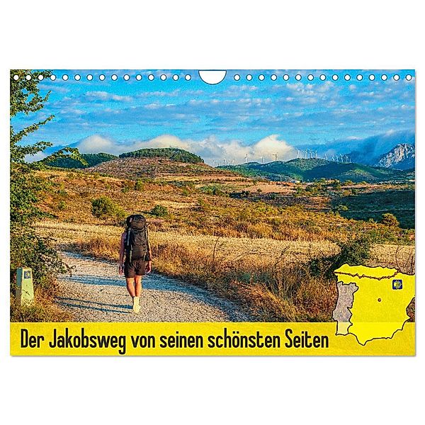 Der Jakobsweg von seinen schönsten Seiten! (Wandkalender 2025 DIN A4 quer), CALVENDO Monatskalender, Calvendo, Sylvia Biskupek