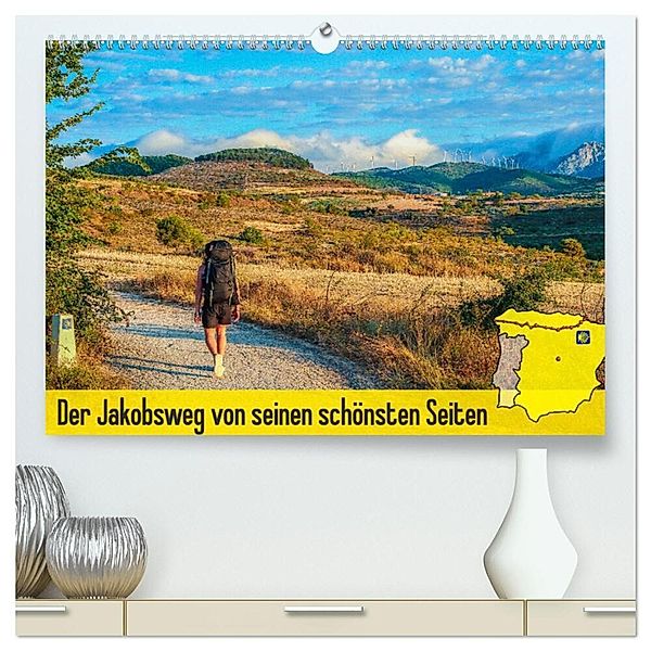 Der Jakobsweg von seinen schönsten Seiten! (hochwertiger Premium Wandkalender 2025 DIN A2 quer), Kunstdruck in Hochglanz, Calvendo, Sylvia Biskupek