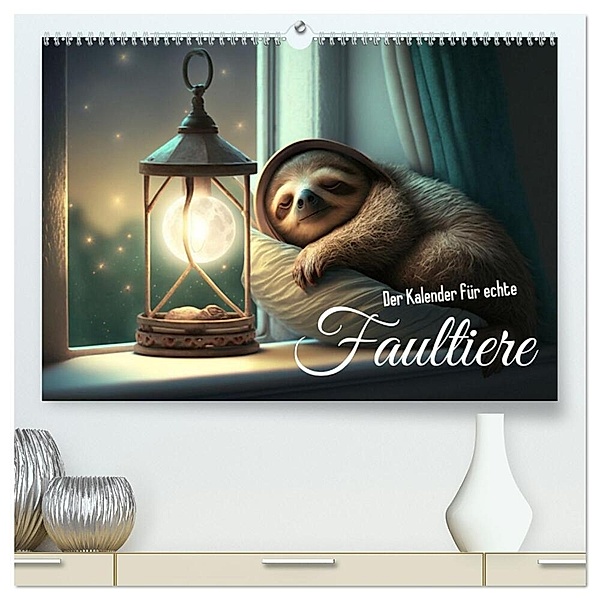 Der Kalender für echte Faultiere (hochwertiger Premium Wandkalender 2024 DIN A2 quer), Kunstdruck in Hochglanz, artefacti