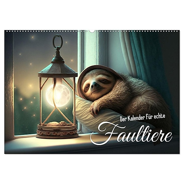 Der Kalender für echte Faultiere (Wandkalender 2025 DIN A2 quer), CALVENDO Monatskalender, Calvendo, artefacti