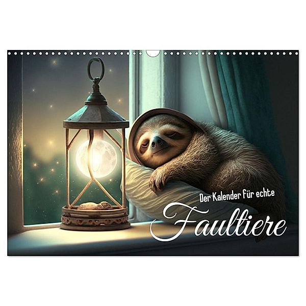 Der Kalender für echte Faultiere (Wandkalender 2025 DIN A3 quer), CALVENDO Monatskalender, Calvendo, artefacti