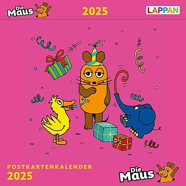 Der Kalender mit der Maus - Postkartenkalender 2025, Lappan Verlag