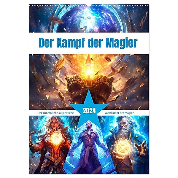 Der Kampf der Magier (Wandkalender 2024 DIN A2 hoch), CALVENDO Monatskalender, Steffen Gierok-Latniak