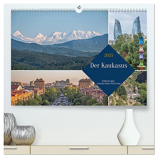 Der Kaukasus - Entdeckungen zwischen Asien und Europa (hochwertiger Premium Wandkalender 2025 DIN A2 quer), Kunstdruck in Hochglanz, Calvendo, Thomas Leonhardy