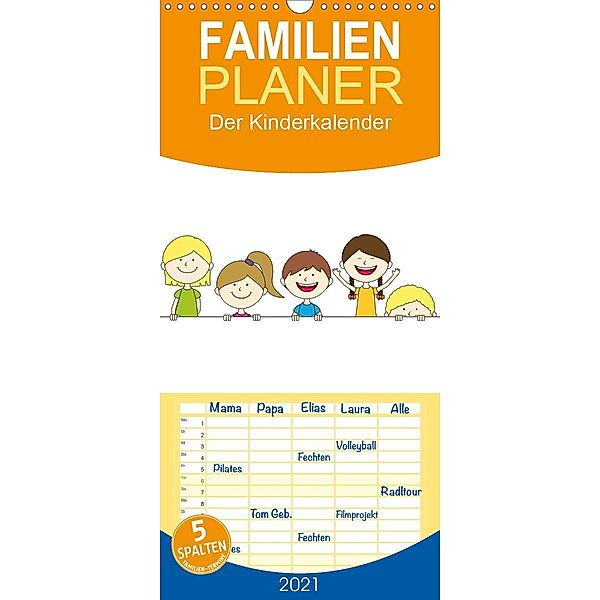 Der Kinderkalender - Familienplaner hoch (Wandkalender 2021 , 21 cm x 45 cm, hoch), FloBo