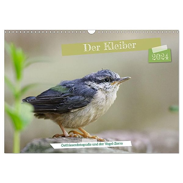 Der Kleiber - Ostfriesenfotografie und der Vogel-Zorro (Wandkalender 2024 DIN A3 quer), CALVENDO Monatskalender, Christina Worch - Ostfriesenfotografie