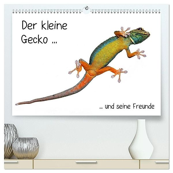 Der kleine Gecko und seine Freunde (hochwertiger Premium Wandkalender 2024 DIN A2 quer), Kunstdruck in Hochglanz, Klaus Eppele