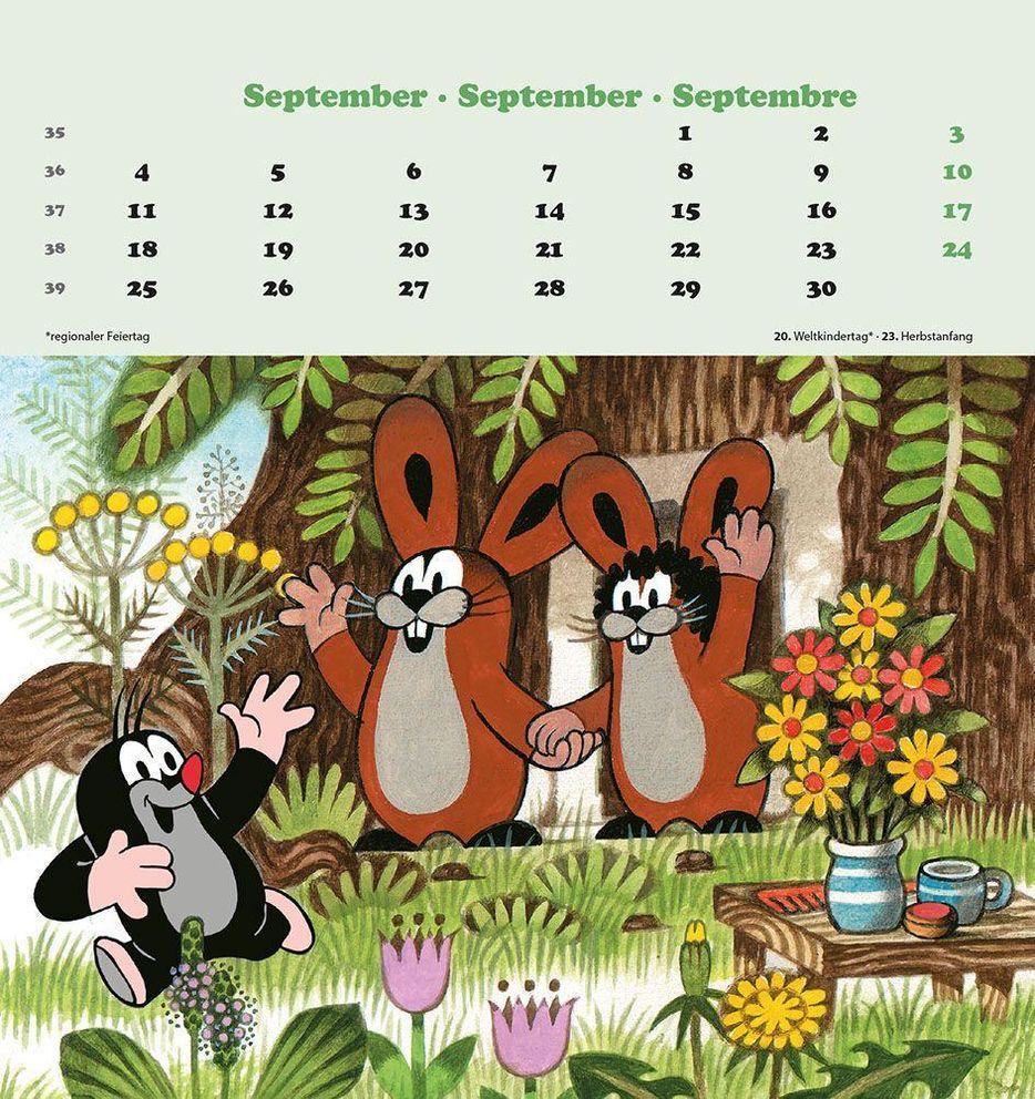 Der kleine Maulwurf 2023 - Postkarten-Kalender - Kalender-mit-Postkarten -  zum-raustrennen - 16x17 - Kalender bestellen