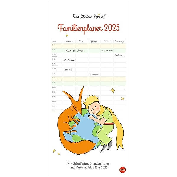 Der Kleine Prinz Familienplaner 2025