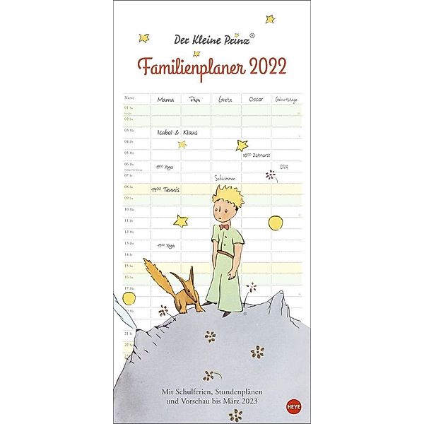 Der Kleine Prinz Familienplaner Kalender 2022