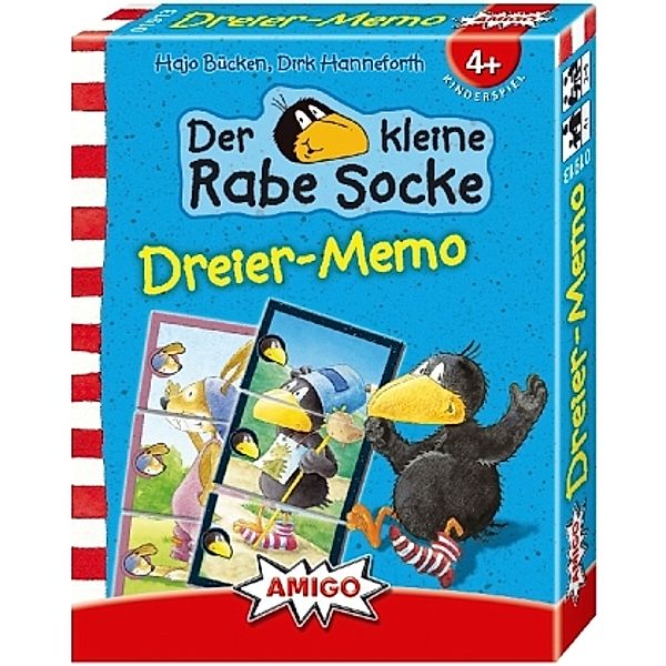 Der kleine Rabe Socke (Kinderspiel), Dreier-Memo, Dirk Hanneforth, Hajo Bücken