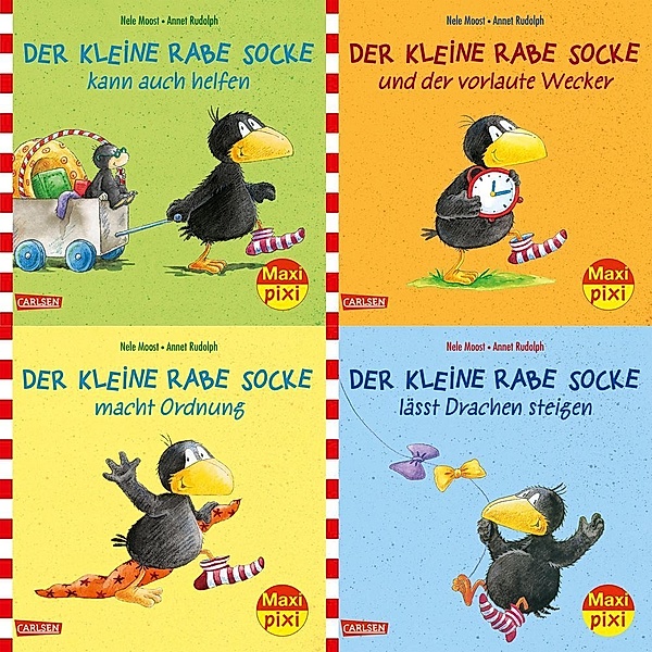Der kleine Rabe Socke / Maxi-Pixi-4er-Set 57: Rabe Socke (4x1 Exemplar), Nele Moost