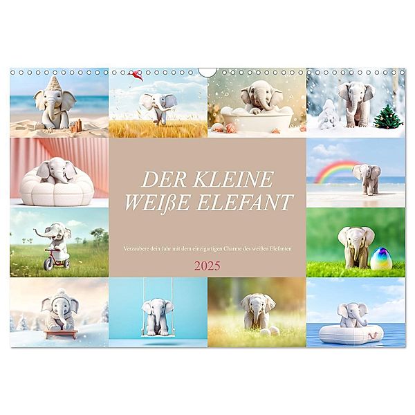 Der kleine weiße Elefant (Wandkalender 2025 DIN A3 quer), CALVENDO Monatskalender, Calvendo, Dirk Meutzner
