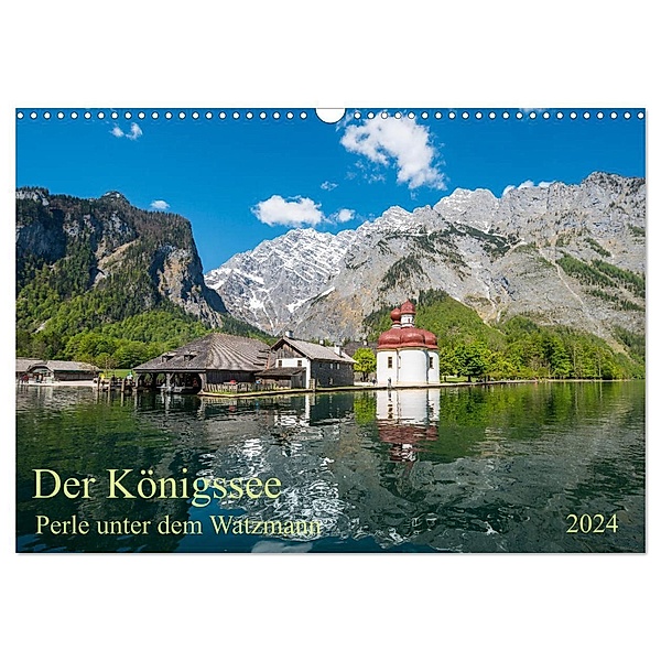 Der Königssee Perle unter dem Watzmann (Wandkalender 2024 DIN A3 quer), CALVENDO Monatskalender, Prime Selection