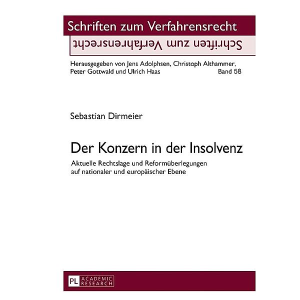 Der Konzern in der Insolvenz, Dirmeier Sebastian Dirmeier