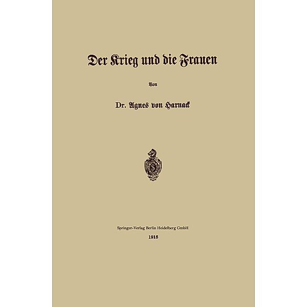 Der Krieg und die Frauen, Agnes von Zahn-Harnack