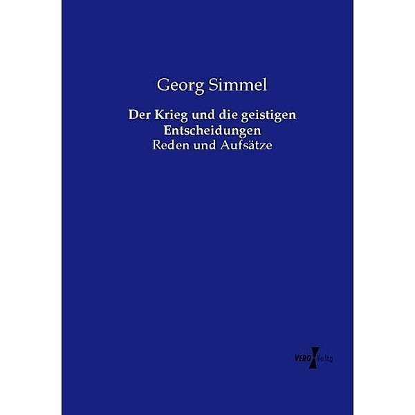 Der Krieg und die geistigen Entscheidungen, Georg Simmel