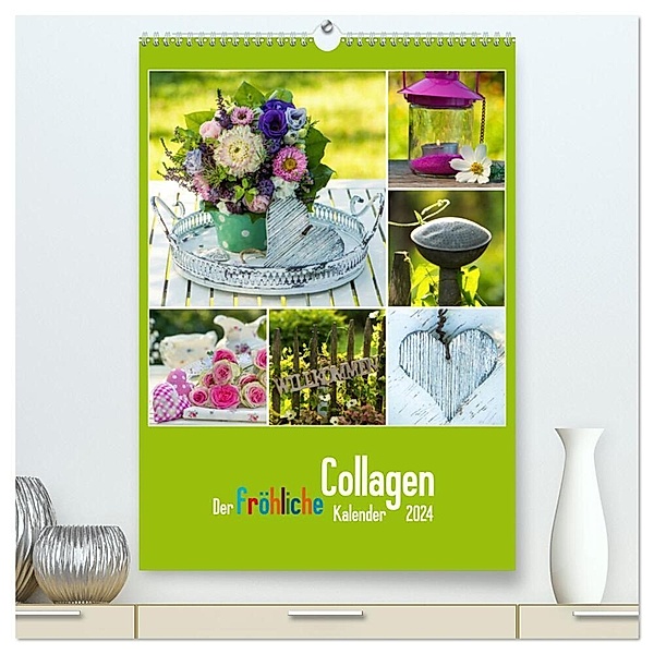 Der kunterbunte Collagen Kalender (hochwertiger Premium Wandkalender 2024 DIN A2 hoch), Kunstdruck in Hochglanz, Judith Dzierzawa - DoraZett