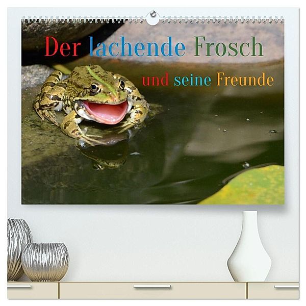 Der lachende Frosch und seine Freunde (hochwertiger Premium Wandkalender 2024 DIN A2 quer), Kunstdruck in Hochglanz, Rufotos