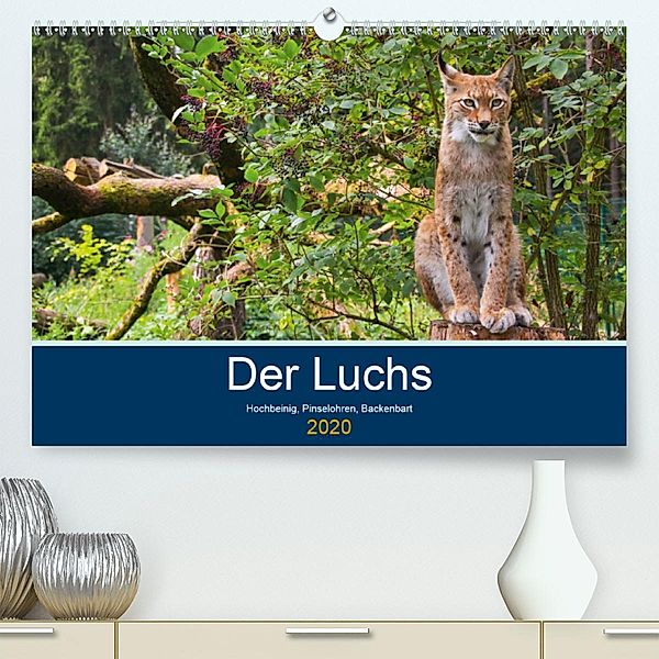 Der Luchs - Hochbeinig, Pinselohren, Backenbart (Premium-Kalender 2020 DIN A2 quer), Dieter Elstner
