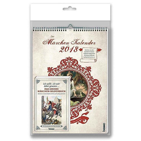 Der Märchen-Kalender 2018, m. Buch, Hans Christian Andersen, Die Gebrüder Grimm, Ludwig Bechstein, Wilhelm Hauff