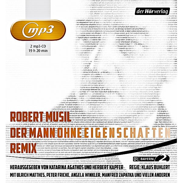 Der Mann ohne Eigenschaften. Remix, 2 MP3-CDs, Robert Musil