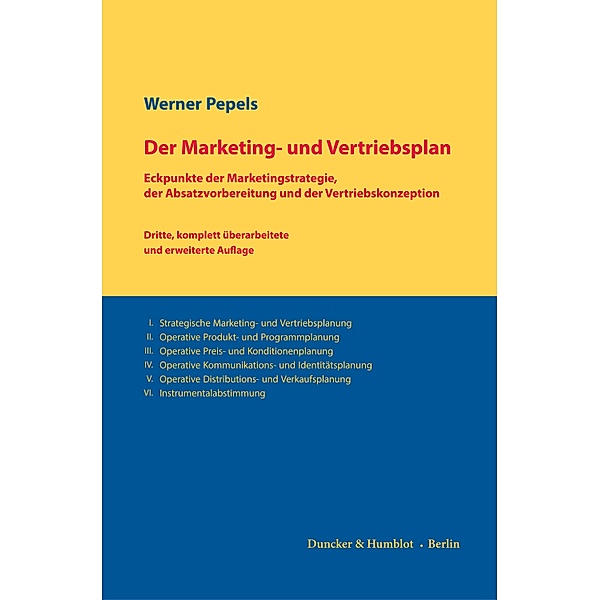 Der Marketing- und Vertriebsplan., Werner Pepels