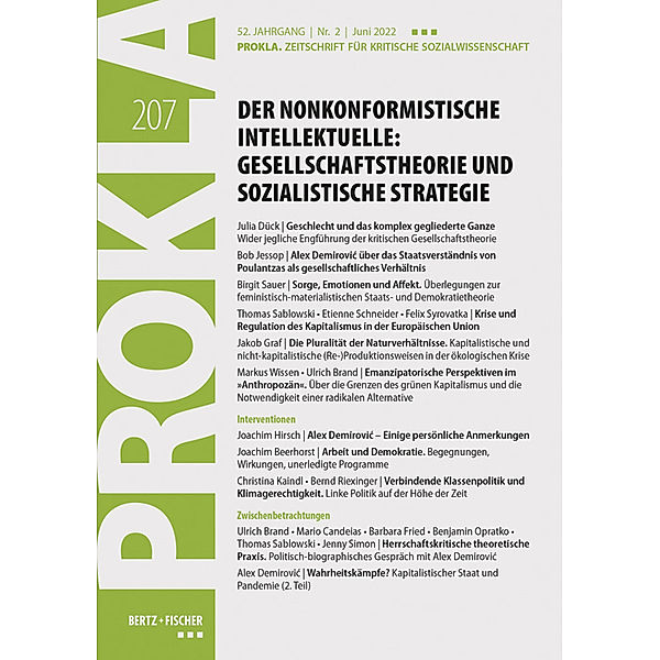 Der nonkonformistische Intellektuelle: Gesellschaftstheorie und sozialistische Strategie, Prokla 207