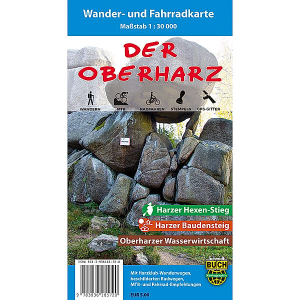 Der Oberharz, Wander- und Fahrradkarte, Spachmüller, Gunther Schmidt