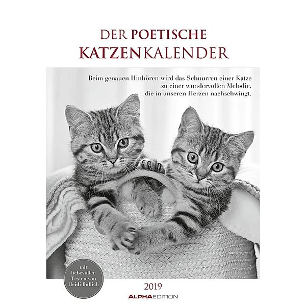 Der poetische Katzenkalender 2019, ALPHA EDITION