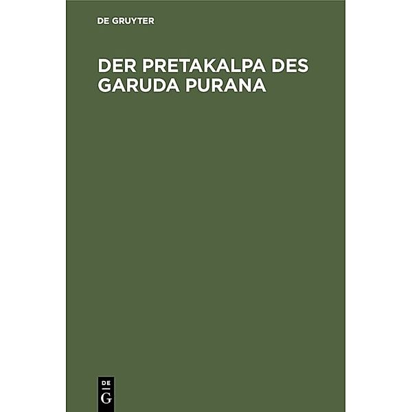 Der Pretakalpa des Garuda Purana, Emil Abegg