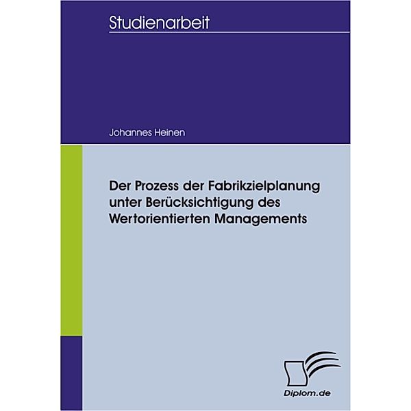 Der Prozess der Fabrikzielplanung unter Berücksichtigung des Wertorientierten Managements, Johannes Heinen