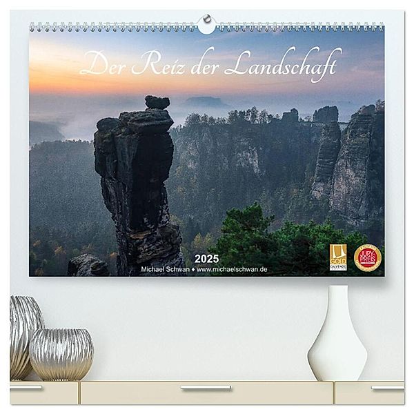 Der Reiz der Landschaft (hochwertiger Premium Wandkalender 2025 DIN A2 quer), Kunstdruck in Hochglanz, Calvendo, Michael Schwan