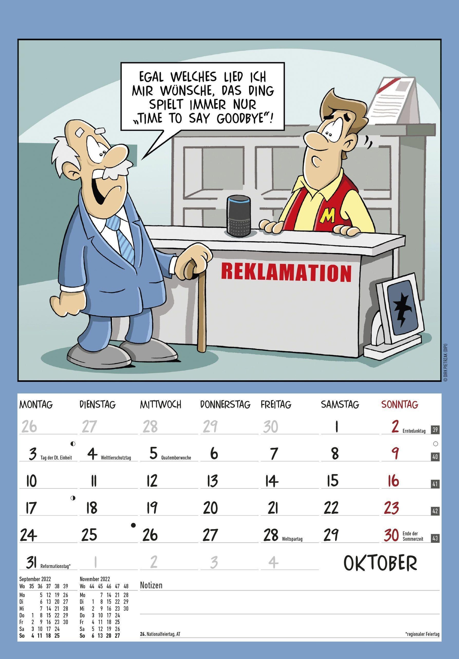 Der Rentner Kalender 12   Bild Kalender 12,12x12 cm   mit lustigen  Cartoons   Humor Kalender   Comic   Wandkalender   m