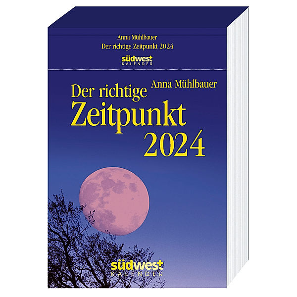 Der richtige Zeitpunkt 2024  - Tagesabreisskalender zum Aufhängen, mit nachhaltiger Pappaufhängung, Anna Mühlbauer