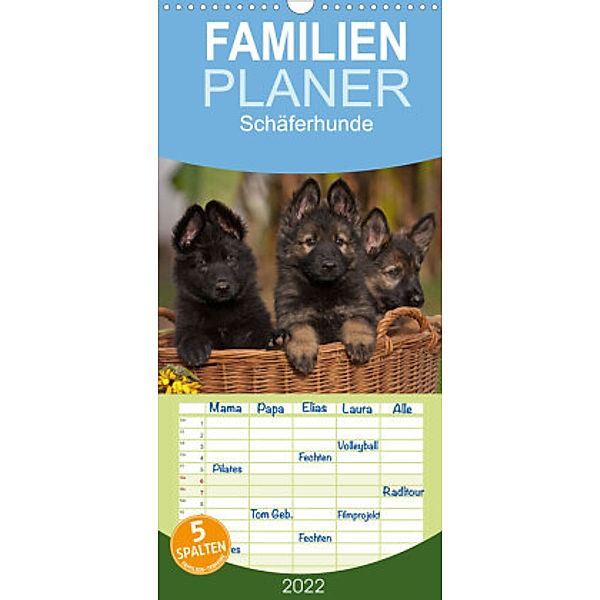 Der Schäferhunde Familienplaner hoch (Wandkalender 2022 , 21 cm x 45 cm, hoch), Tina Mauersberger