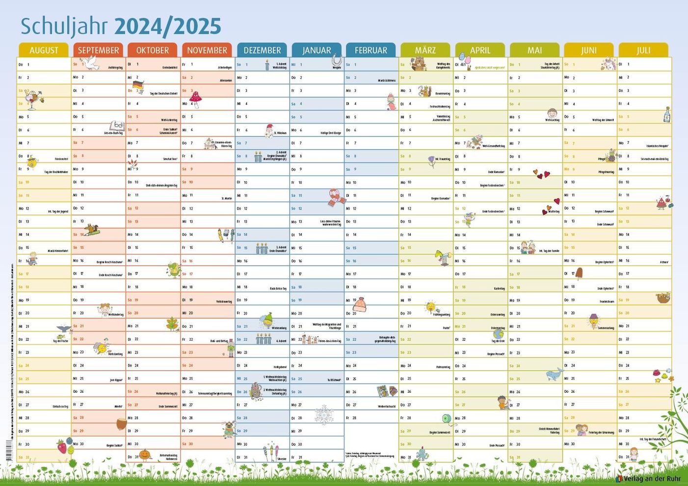 Der Schuljahres Wandkalender 2024 2025 A1 Kalender Bestellen