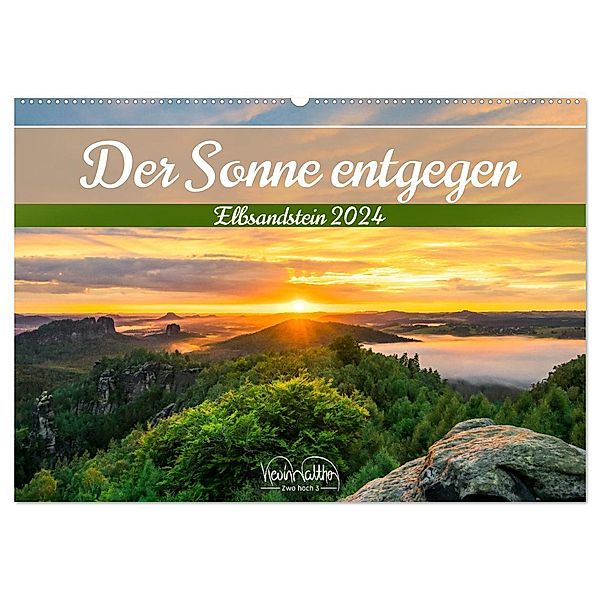 Der Sonne entgegen - Elbsandstein (Wandkalender 2024 DIN A2 quer), CALVENDO Monatskalender, Kevin Walther