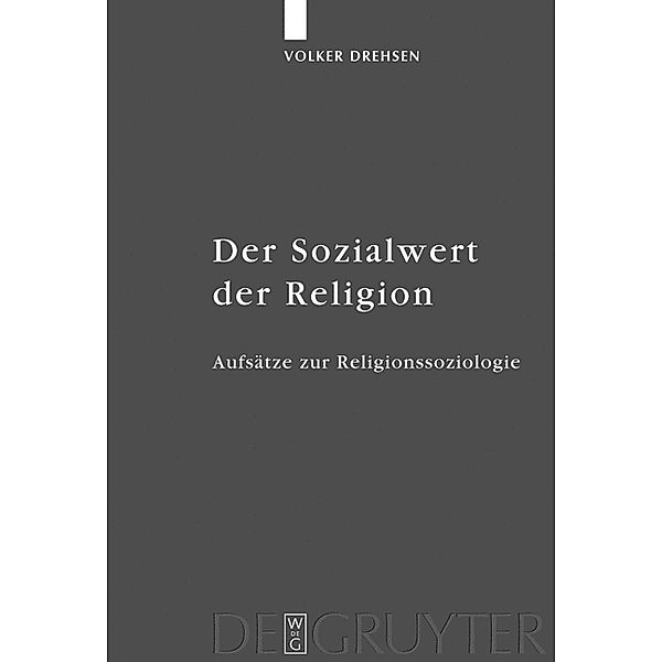 Der Sozialwert der Religion, Volker Drehsen