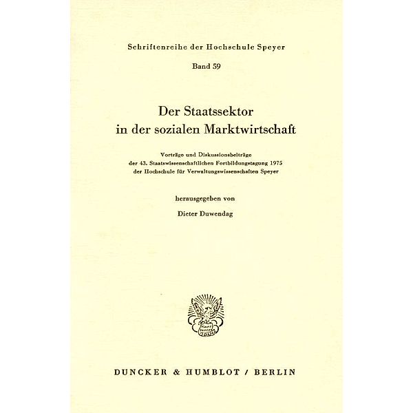 Der Staatssektor in der sozialen Marktwirtschaft.