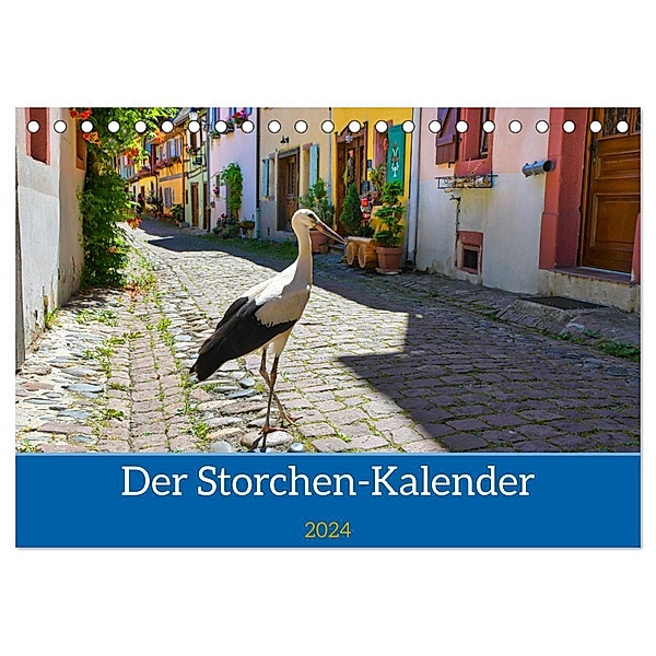 Der Storchenkalender (Tischkalender 2024 DIN A5 quer), CALVENDO Monatskalender, Tanja Voigt